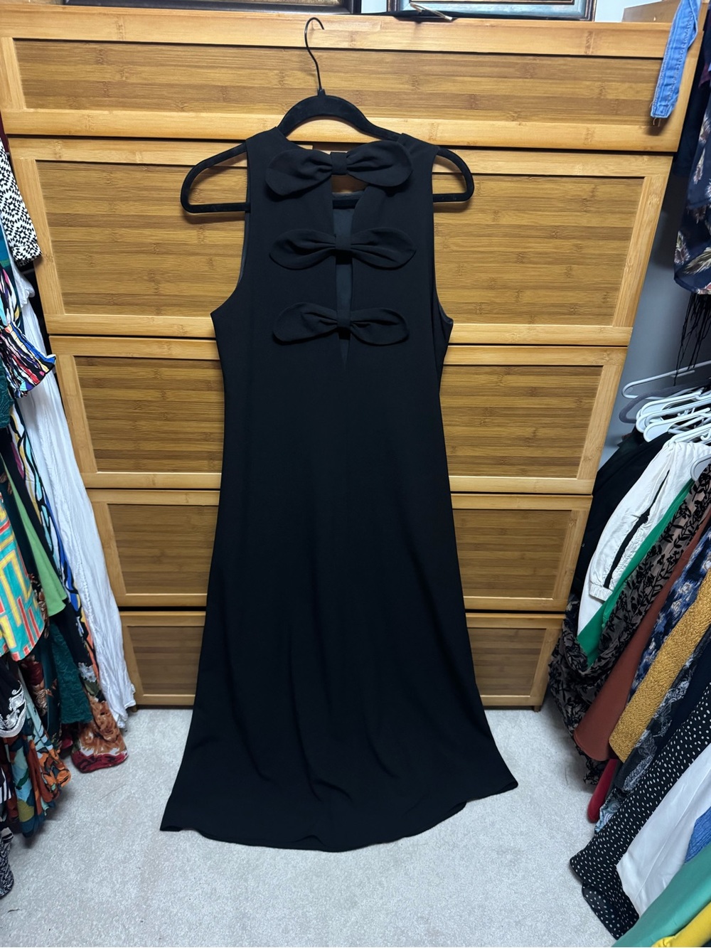 Tuckernuck Black Sleeveless Maxi Dress with Triple Back Bows